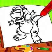 Easy Kids Coloring Dinosaur